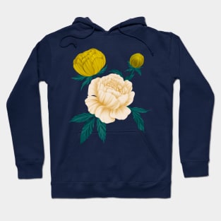 Yellow and Cream Peonies Hoodie